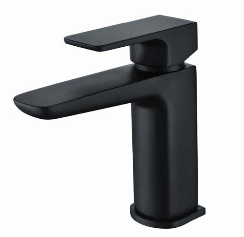 Bayou Veto Black Monobloc Basin Mixer with Sprung Plug Waste - Black