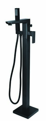 Bayou Veto Black Floorstanding Bath Shower Mixer with Hose & Handset - Black 3