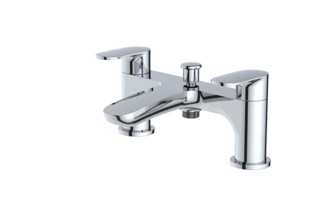Bayou Vital Deck Mounted Bath Shower Mixer - Chrome