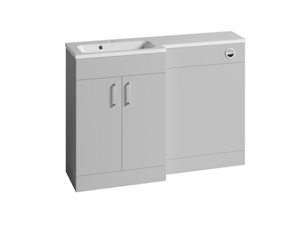 Bayou Vital L Shape Basin Unit with 2 Doors - Gloss Light Grey