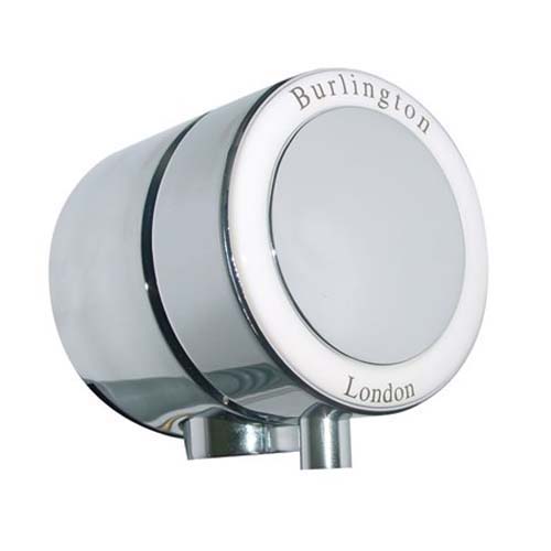 Burlington Overflow Bath Filler For Single Ended Bath - Chrome / White