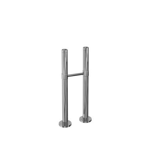 Floor Mounted Exposed Water Pipes with Support Bar - Chrome