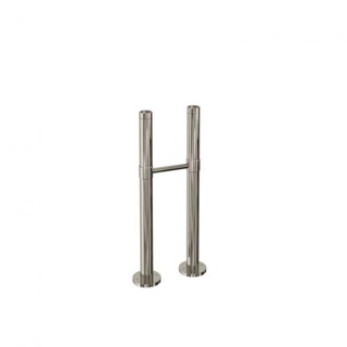 Burlington Floor mounted exposed water pipes with support bar - Brushed Nickel