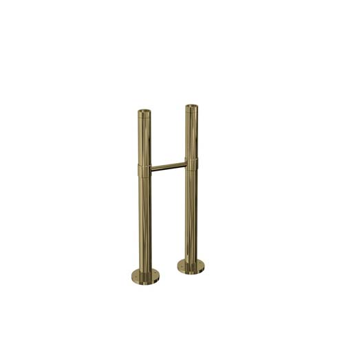 Floor Mounted Exposed Water Pipes with Support Bar - Gold