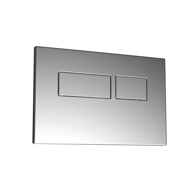 Bayou Concealed Cisterns Square Button - Chrome White 9