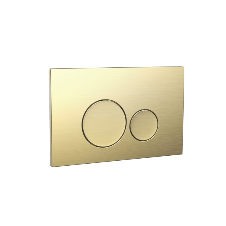 Bayou Concealed Cisterns Round Button Brushed Brass - Chrome 6
