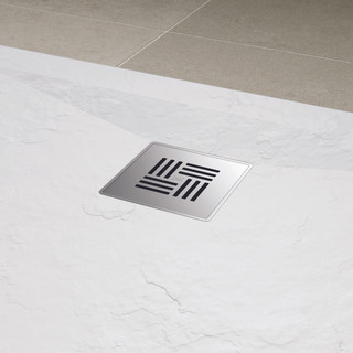 Kudos Ultimate Trays Chrome Waste - white waste with chrome grate