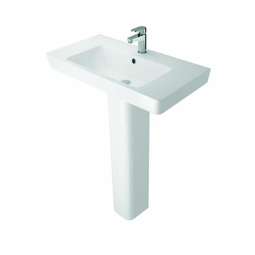 Bayou Scene Basin 80 x 45cm 1 Tap Hole - White