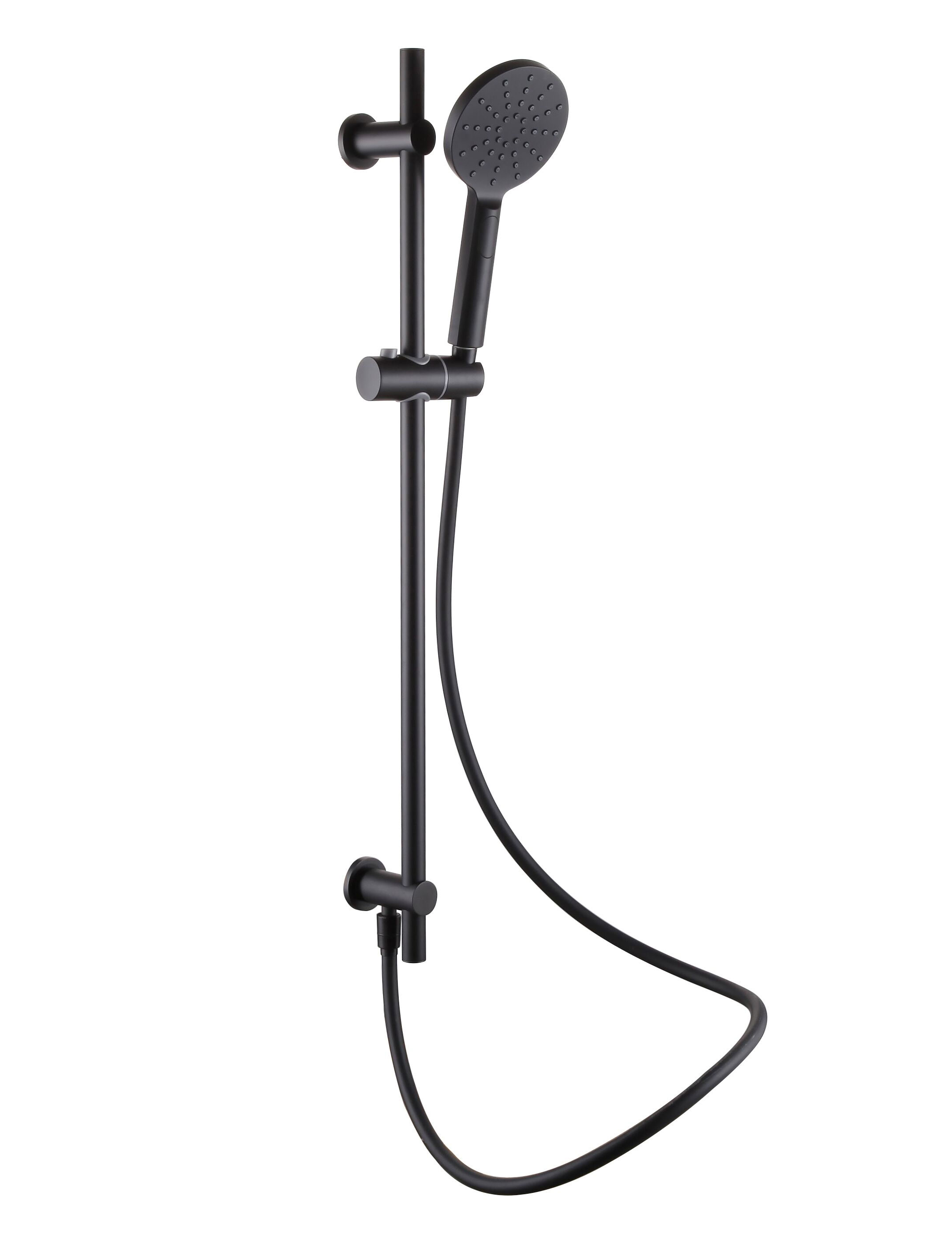 Bayou Slide Rail Kit Round Head Includes Wall Integrated Outlet - Matt Black