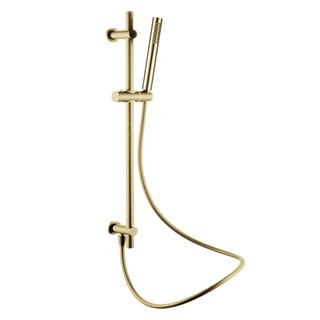 Bayou Shower Slider Rail Kit with pencil handset - Brushed Brass