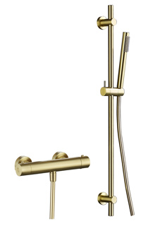 Bayou Yes Bar Shower Dual Control Bar Valve with Slide Rail Easy fit - Brushed Brass