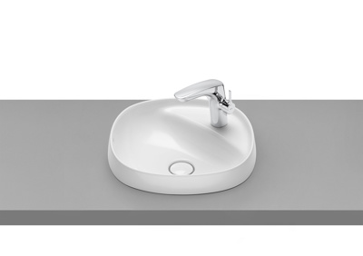 Roca Beyond In-Countertop Basin 450mm 1 Tap Hole - White