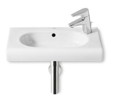 Roca Meridian N Compact Basin 550mm Right Hand 1 Tap Hole - White