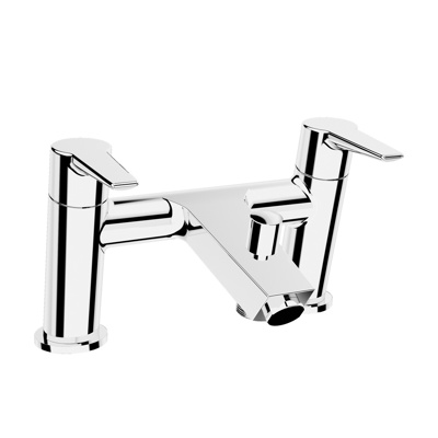 VitrA Solid S Deck-Mounted Bath Mixer with Hand Shower - Chrome