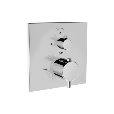 VitrA Root Square Thermostatic Bath Shower Mixer - Chrome