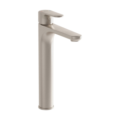 VitrA Root Round Tall Basin Mixer - Brushed Nickel