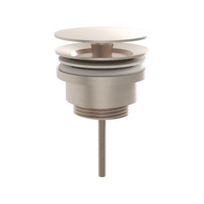 VitrA Origin Push Button Basin Waste Slotted - Brushed Nickel