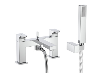 Roca Escuadra/L90 Deck Mounted Bath Shower Mixer - Chrome