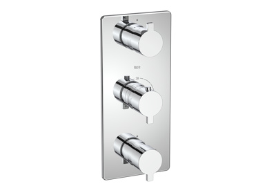 Roca Naia Built-In Thermostatic Mixer 3 Outlets - Chrome