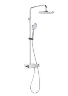 Roca Deck-T Shower Column with Round Head - Chrome