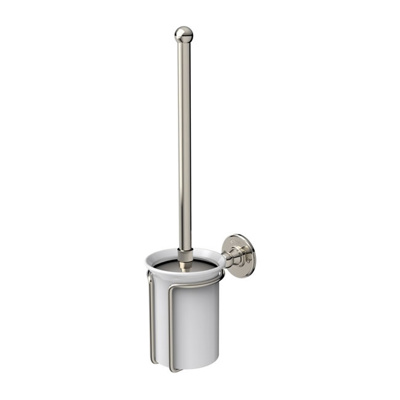 Burlington Toilet Brush Holder - White / Nickel