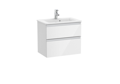 Roca The Gap 600mm Compact Vanity 2 Drawer Unit & Basin - Gloss White