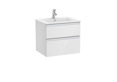 Roca The Gap Standard 550mm Vanity Unit & Basin 2 Drawer - Gloss White