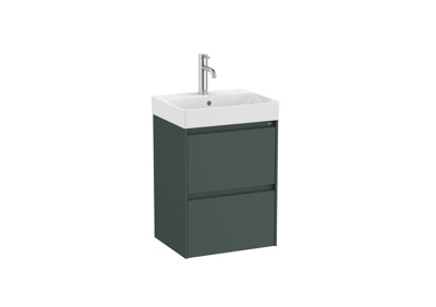 Roca Ona 450 x 360mm Compact 2 Drawer Furniture Pack with Basin - Matt Green