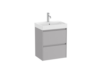 Roca Ona 500 x 360mm Compact 2 Drawer Furniture Pack with Basin - Matt Sand Grey