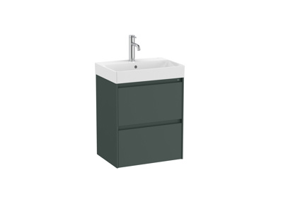 Roca Ona 500 x 360mm Compact 2 Drawer Furniture Pack with Basin - Matt Green