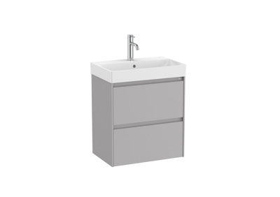 Roca Ona 550 x 360mm Compact 2 Drawer Furniture Pack with Basin - Matt Sand Grey