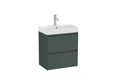 Roca Ona 550 x 360mm Compact 2 Drawer Furniture Pack with Basin - Matt Green