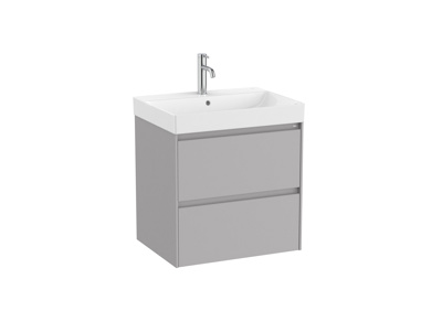 Roca Ona 600mm 2 Drawer Furniture Pack with Basin - Matt Sand Grey