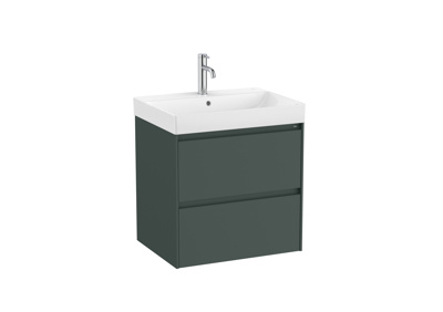 Roca Ona 600mm 2 Drawer Furniture Pack with Basin - Matt Green