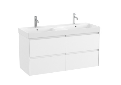 Roca Ona 1200mm 4 Drawer Furniture Pack with Double Basin - Matt White