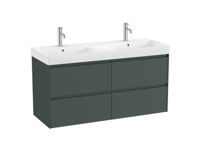 Roca Ona 1200mm 4 Drawer Furniture Pack with Double Basin - Matt Green