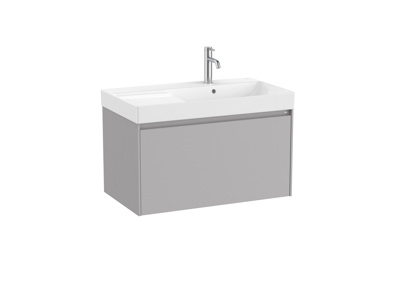 Roca Ona 800mm 1 Drawer Furniture Pack with Right Hand Basin - Matt Sand Grey