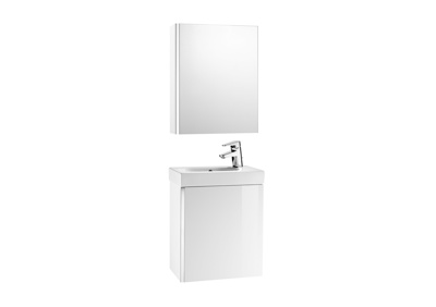 Roca Mini Furniture Pack with Mirrored Cabinet - Gloss White