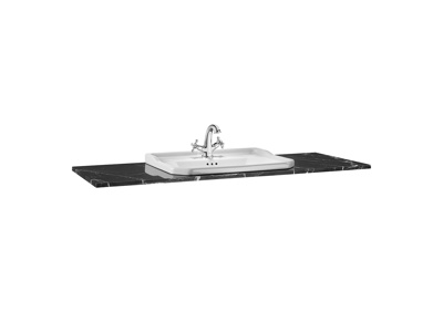 Roca Carmen Marble Countertop For Base Unit - Black Marquina