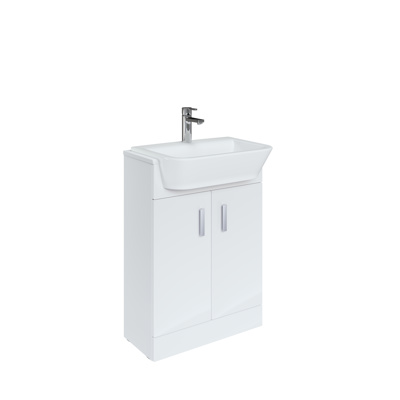 Roca Victoria Maxi 600mm Semi-Recessed Vanity Unit - Gloss White