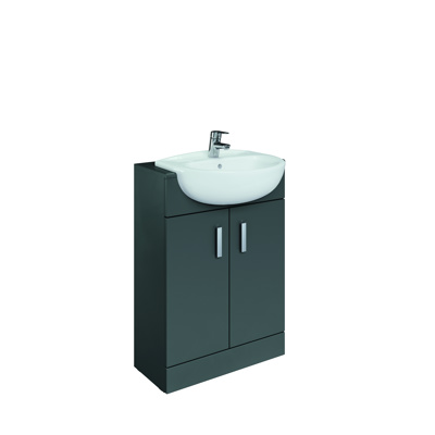 Roca Victoria Maxi 600mm Semi-Recessed Vanity Unit - Matt Grey