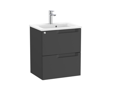 Roca Aleyda 500 x 380mm Compact 2 Drawer Unit Only Excl Basin - Matt Black