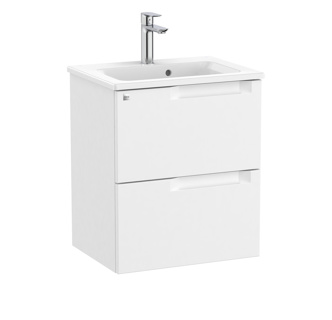 Roca Aleyda 600 x 380mm Compact 2 Drawer Unit Only Excl Basin - Matt White