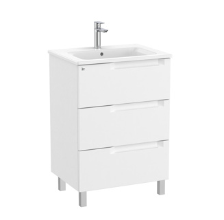 Roca Aleyda 600 x 460mm Standard 3 Drawer Unit Only Excl Basin - Matt White