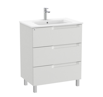 Roca Aleyda 800 x 460mm Standard 3 Drawer Unit Only - Pebble Grey