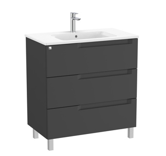 Roca Aleyda 800 x 460mm Standard 3 Drawer Unit Only - Matt Black