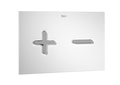 Roca Pl6 Dual Flush Plate - White / Grey