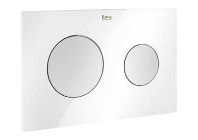 Roca In-Wall Pl10 Dual Flush Operating Plate Combi - White / Grey