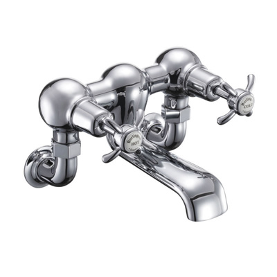 Burlington Anglesey Quarter Turn Wall Mounted Bath Filler - Chrome / White