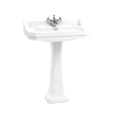 Burlington Edwardian 800mm Basin 1 Tap Hole - White